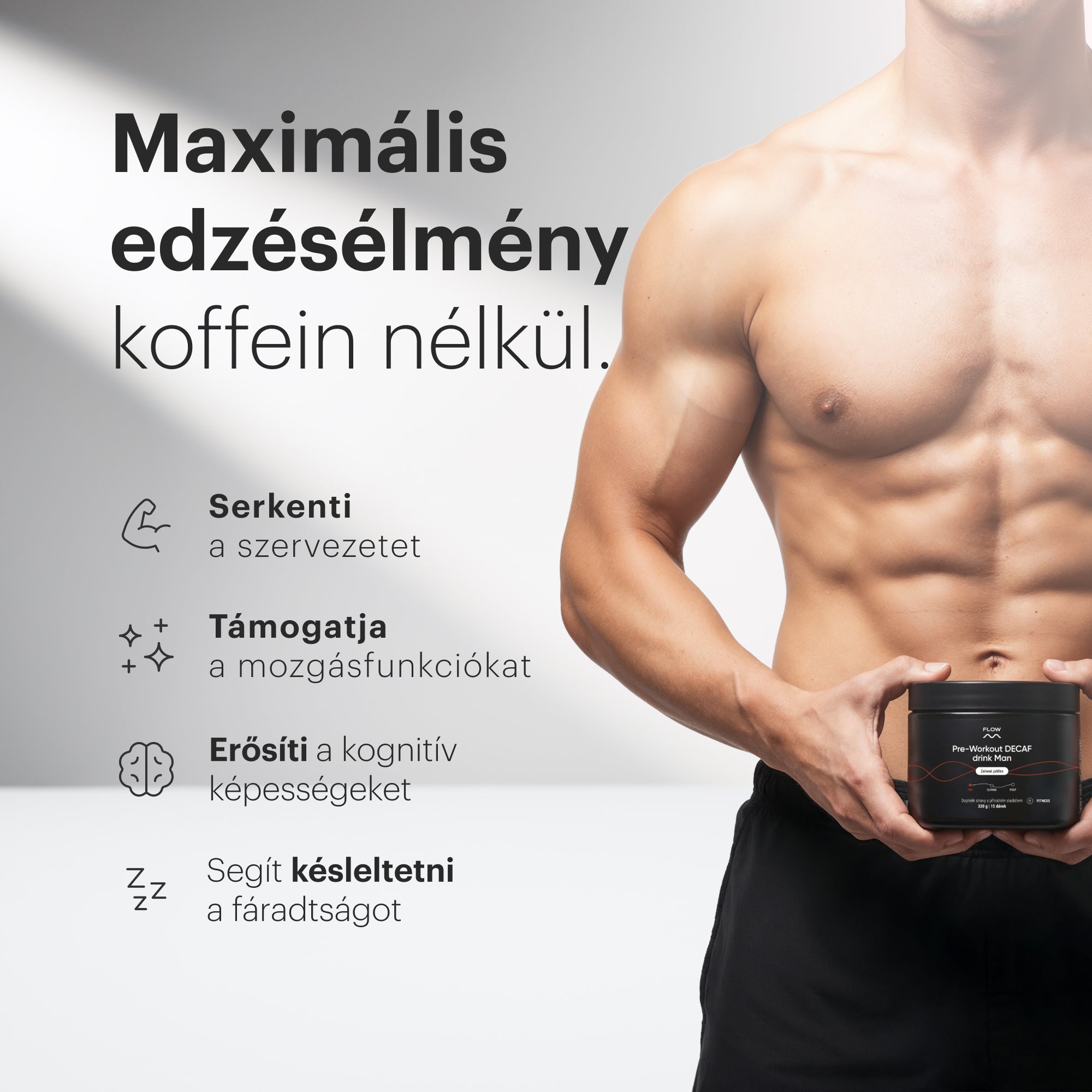 Pre-Workout DECAF drink Man - Zöld alma